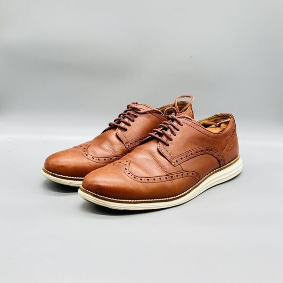 Cole Haan Shoes Mens 12 Brown Leather Grand OS Wingtip Oxford Dress Brogue main image 5